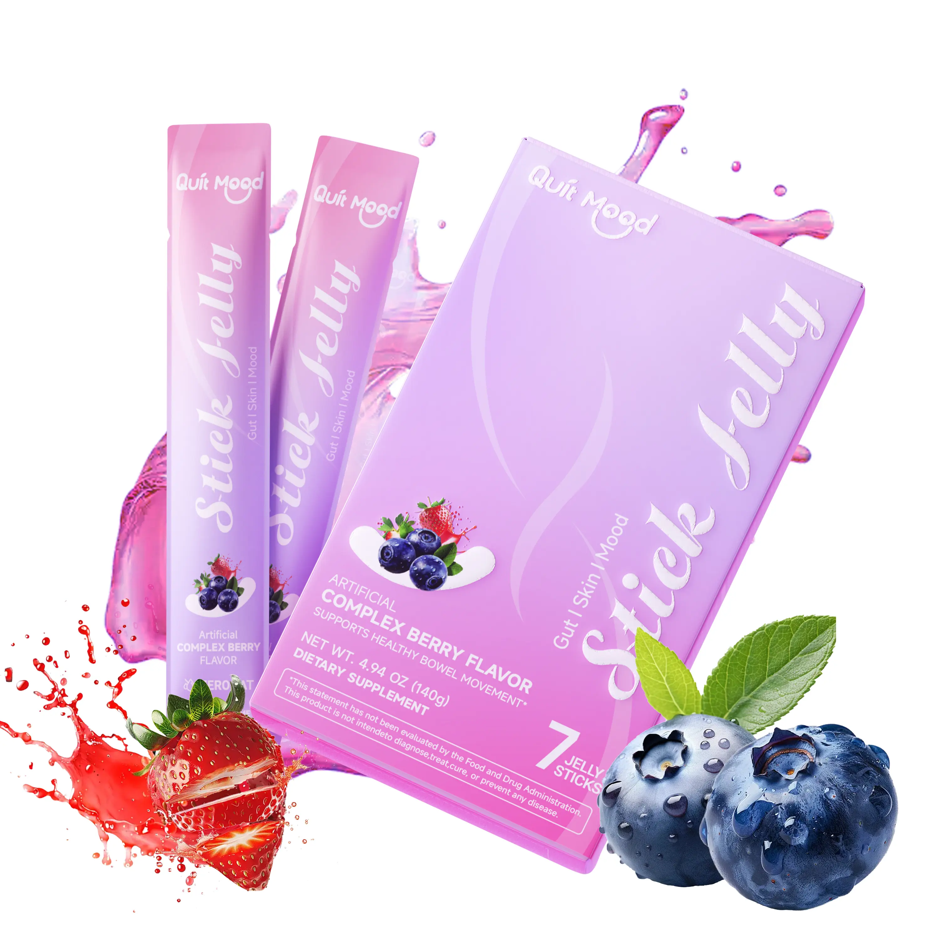 Quitmood S-Stick Mixed Berry Jelly – Packed with 25 plant extracts and 9 vitamins, A convenient on-the-go solution for maintaining a balanced diet Health Care Supplement Dietary Fitness Edible Healthcare
