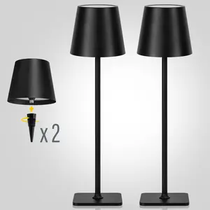 Cordless Table Lamps Touch Battery Operated 4000mAh Rechargeable LED Desk Lamps for Home Office Bedroom Stepless Dimming  Set of 2 Wireless Portable USB Type-C Charge Metal Acrylic Indoor Lighting Dimmable Warm White