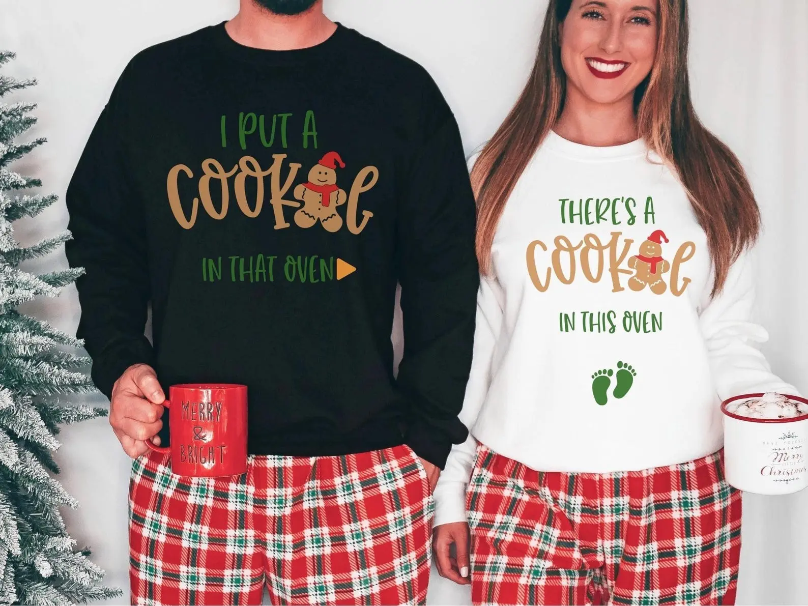 Christmas Pregnancy Cookie Sweatshirt, Mommy To Be Shirt, New Dad Shirt, Christmas Pregnancy Reveal Sweatshirt,  Christmas Holiday Maternity Sweatshirt, Christmas Pregnant Shirt, Baby Reveal Xmas Party Shirt Winter