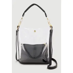 Clear Convertible Bucket Bag with Pouch