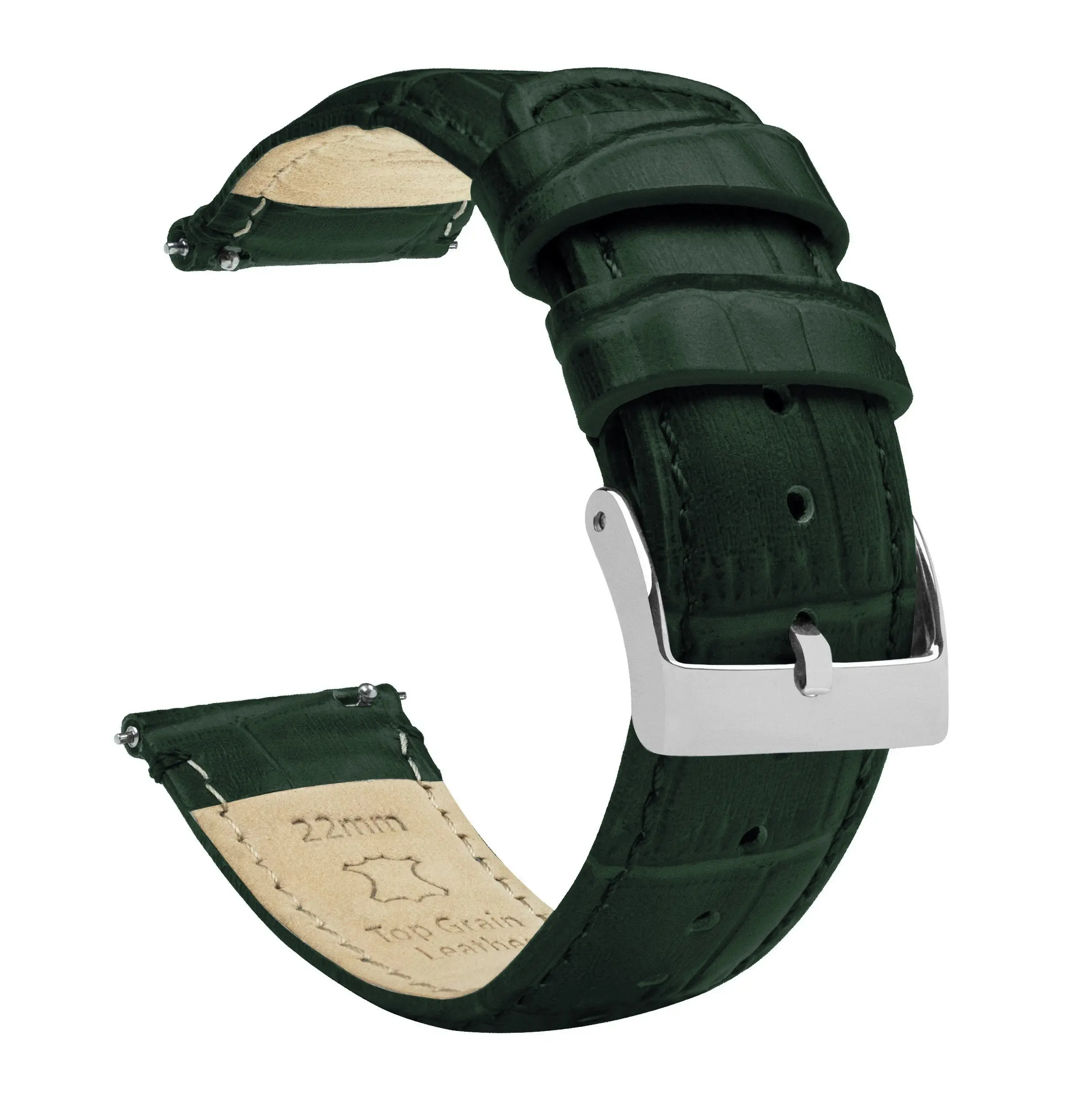 Coros Forest Green Alligator Grain Leather Watch Band
