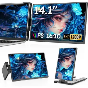 14" Laptop Screen Extender,FHD 1200P IPS Portable  for 14"-17.3" Laptops, Dual Travel Screen  Plug & Play, Laptop Screen  Extender Compatible with Windows//Android&Chrome OS