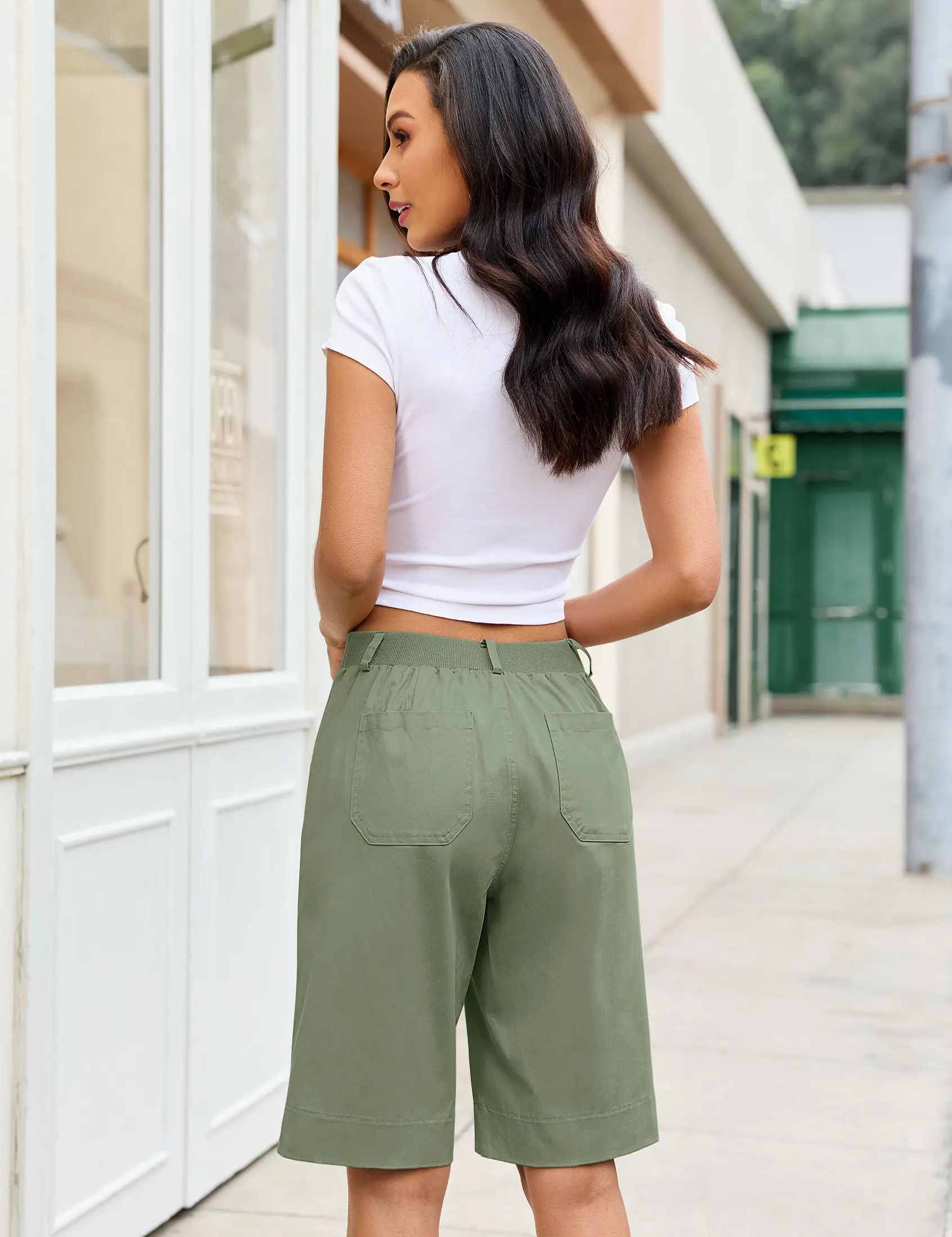 Women's High Waisted Bermuda Shorts Luvamia Women's Bermuda Shorts