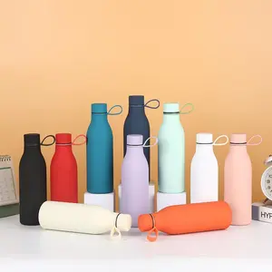 500ML Stainless Steel Vacuum Flask, Portable Water Bottle with Handle, Outdoor Sports Cup, Drinking Cup for Home Office School, Stainless Steel Thermos