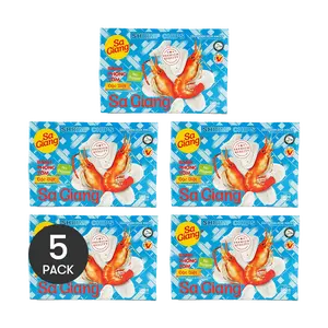 Sa Giang Vietnamese Shrimp Crackers 5 Pack (200g Each) - Authentic Raw Prawn Chips, Crispy Snack, Ready to Fry, Bulk Value Pack