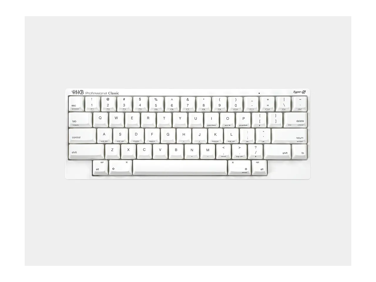HHKB Professional Classic Type-S Gaming Keyboard CG01000-399208,  Compatible with PC and MAC, USB Type-C connection for wired, 2 Year Warranty, Snow