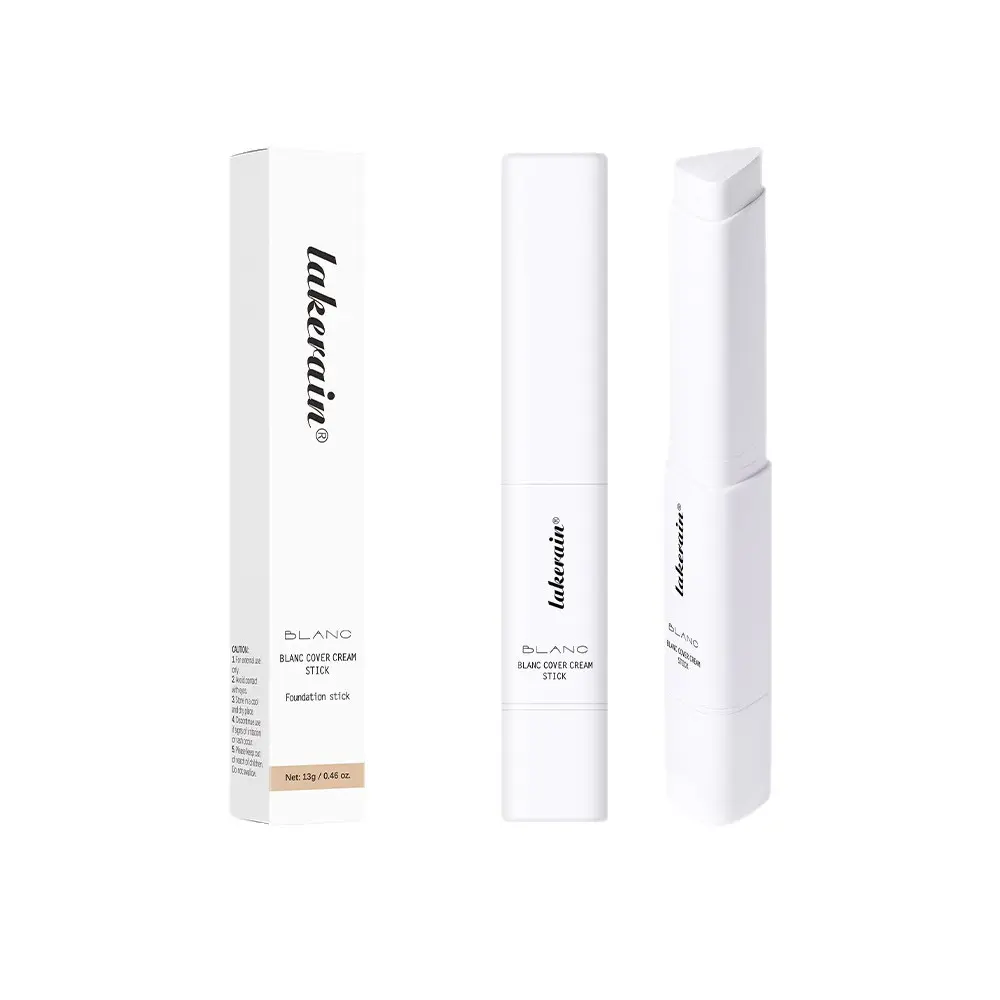 Dual-Ended Concealer Stick, Korean Color-Changing Foundation Stick, High-Coverage Base Makeup, Dual-Ended Design with Removable Brush Tip for Flawless Complexion
