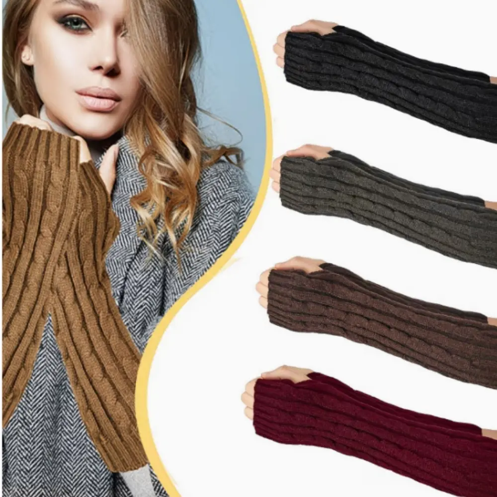 4 Pairs Arm Warmer Long Fingerless Gloves, Open Finger Wrist Warmers Arm Sleeves Socks with Thumb Hole for Women Adult Arm Warmer Sleeve Premium Long Thermal Can Be Used As A Birthday Gift or Christmas Gift, Outdoor Warmth, Cozy Armwear mittens warm elbow