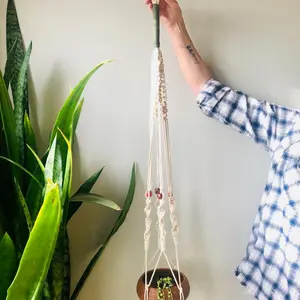 Macrame Kit, Adult Crafting Kit, Gifts For Her, Macrame Plant Hanger, DIY Projects, Leather Plant Hanger, Leather Macrame Plant Holder