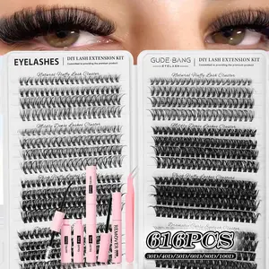 False Eyelash Extension Kit, Makeup, Ultra-Dense Soft Individual Lashes, Natural Look, Easy Application, Perfect for Daily Wear & Special Occasions