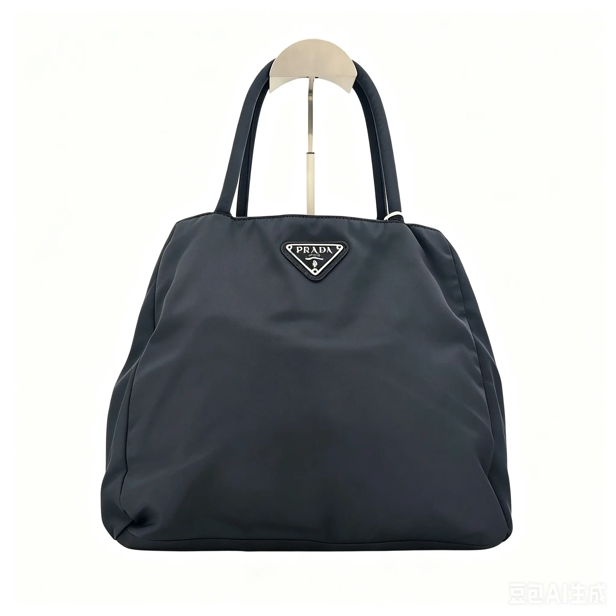 Pre-owned PRADA canvas tote bags 1990s logo plaque tote bag JS0028 NO2