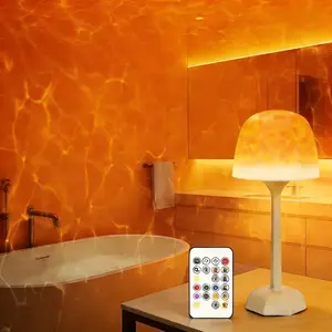 VKK Ocean Wave Lamp, 2-Scene 3D Water Ripple Projector Light, 3 Modes (White/Warm/RGB), 16-Color Round LED Lamp with Remote Control for Bedroom, Living Room , bathroom & Holiday Gifts, Rechargeable, TikTokShopDealsForYou