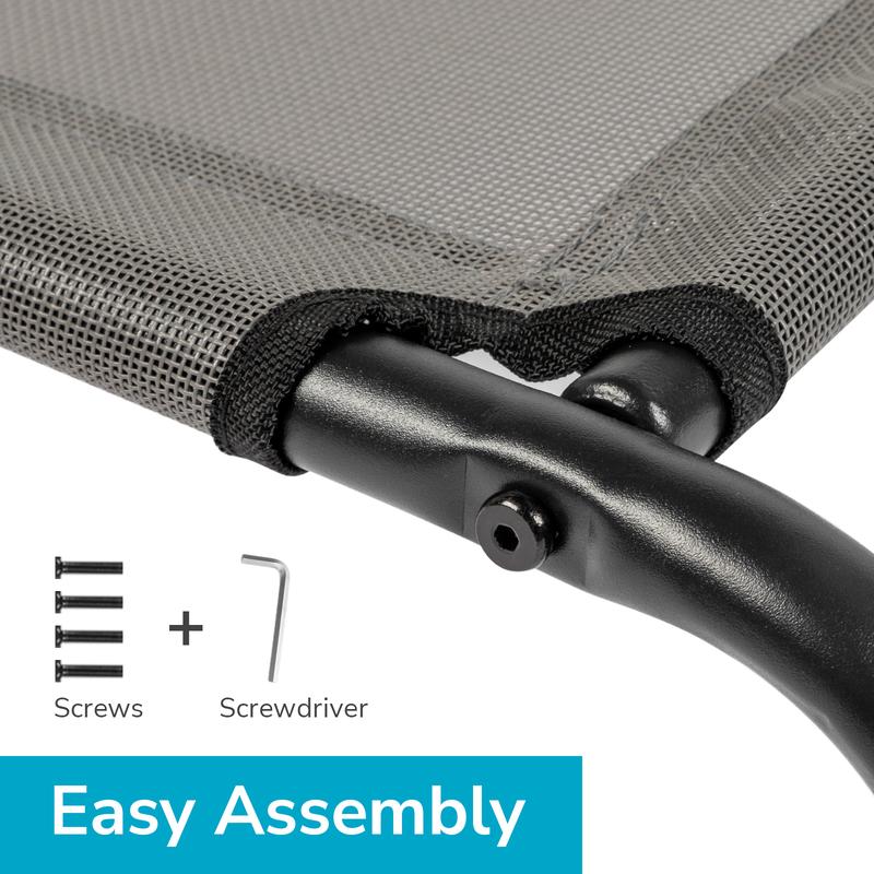 Elevated Pet Bed 50"D x 31"W x 8"H Gray Moisture Proof Non Skid Bottom for Dogs Joint Relief Support All Season Use Cooling Design