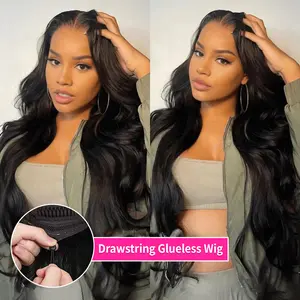 Bling Hair Body Wave 13X4 Lace Front Drawstring Wigs Human Hair Easy To Wear 13x6 Glueless Wig Human Hair Pre Plucked Pre Cut Pre Everything Frontal Wig Beginners Friendly 180% Density #TikTokShopBlackFriday