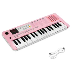 POGOLAB 37 Keys Portable Keyboard Piano, with LED Display and Built-In Speaker, Mini Piano Keyboard with Transpose and Octave Function, Small Digital Music Keyboard Gift for Beginners, Adults