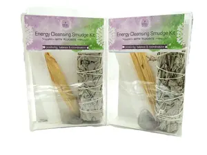 Energy Cleansing Smudge Kit with Fluorite or Rose Quartz