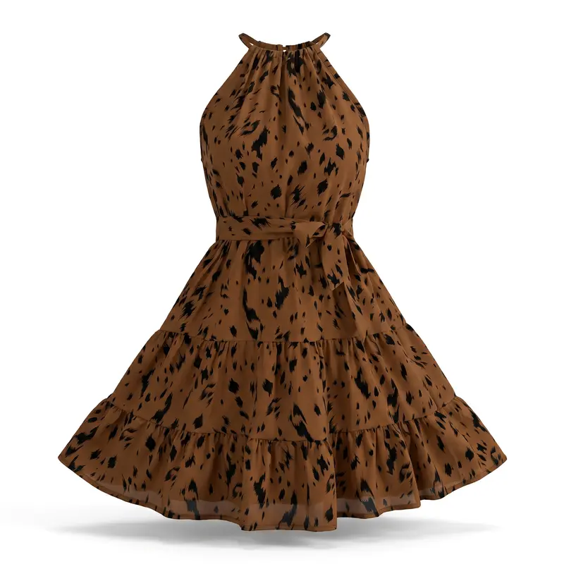 mare mare strapless cut-out hearts a-line midi dress Nellie Mini Dress Leopard