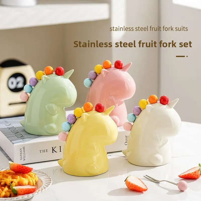 Delightful Small Fruit Forks Unicorn Design Stainless Steel Premium Home Use