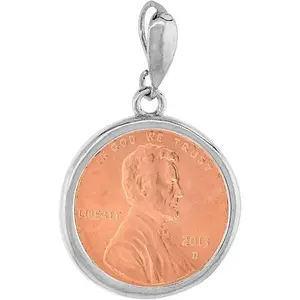 925 Sterling Silver Penny Bezel 19 mm Coins Prong Back Round Edge 1 Cent No Coin