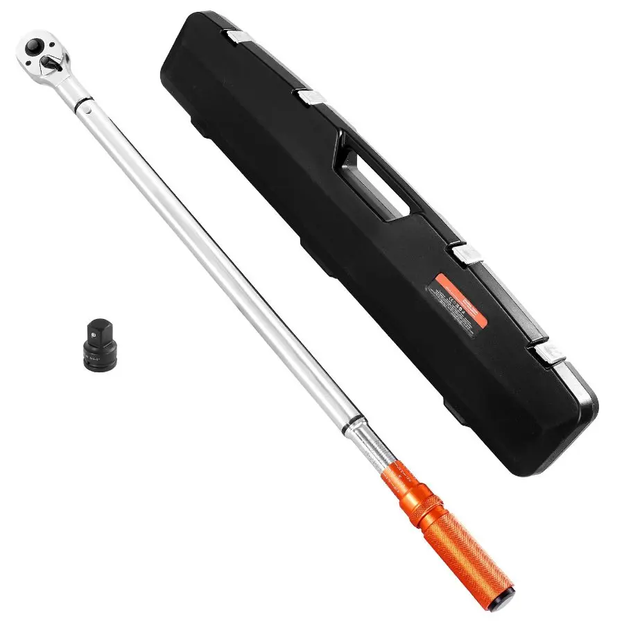 VEVOR Click Torque Wrench, 3/4 Inch Drive, 100-600 lbf-ft/ 136-814N. m, Dual-direction Torque Wrench Set with Dual Range Scales, 48-tooth, 3 High Precision, Alloy Steel, for Automobile Repair