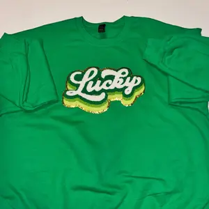 Saint Patty's Day Lucky Green Iron On Chenille Patch with Colorful Design