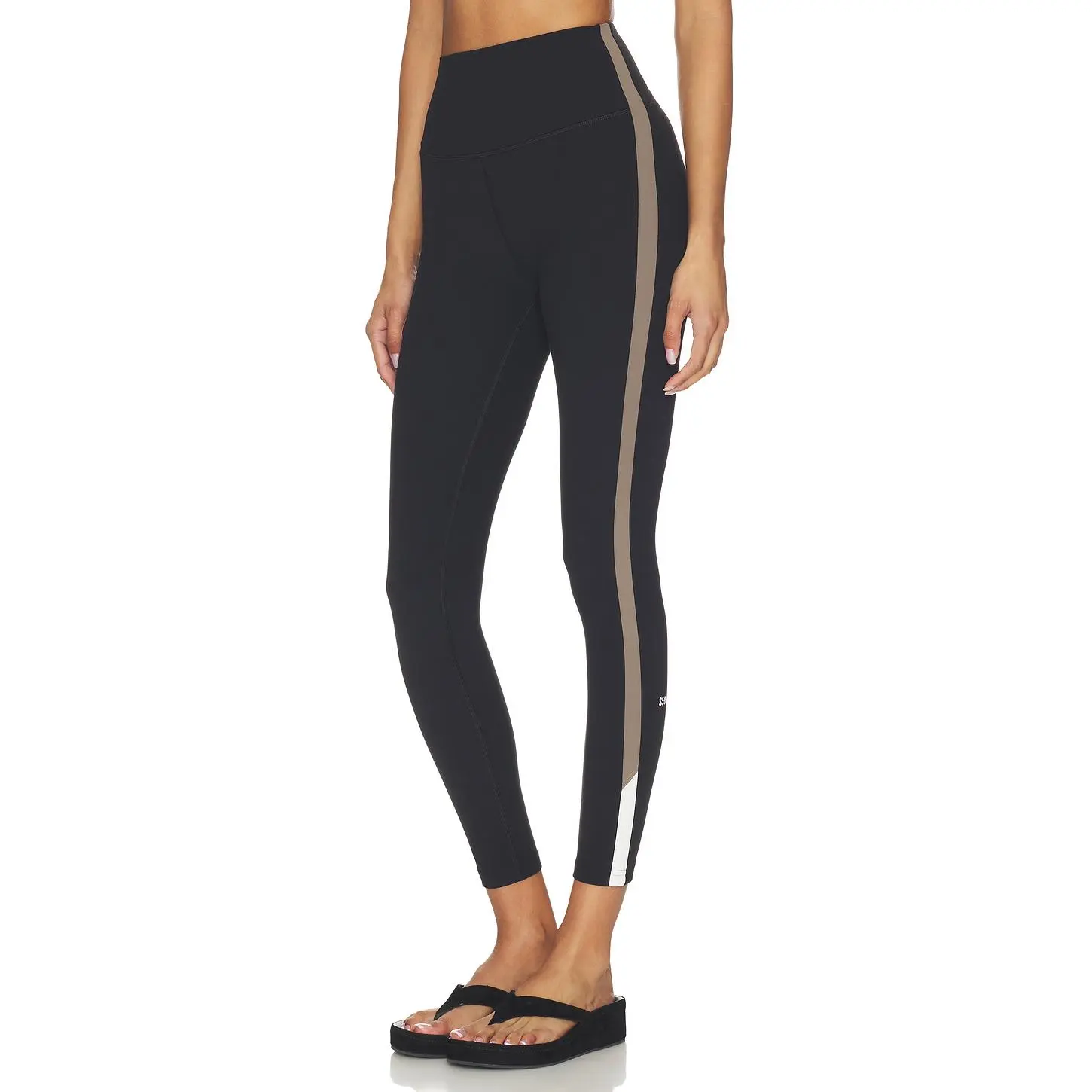 Splits59 Layla Airweight High Waist 7/8 Legging in Black & Lentil