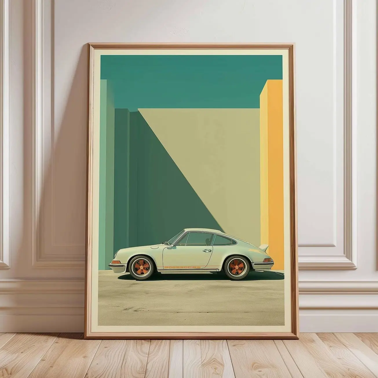 Retro Sports Car Art Print, Vintage Automotive Wall Decor, Classic Car Artwork U