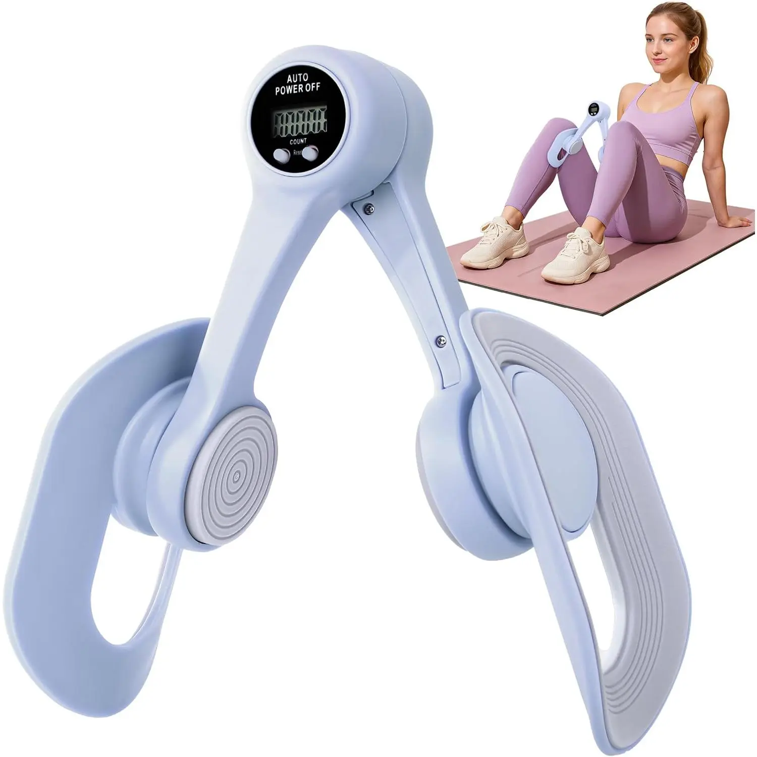 Pelvic Floor Strengthening Device with Display Counter Hip Trainer Kegel Exerciser, Leg Inner Thigh Trainer Pelvic Floor Muscle Trainer, Thigh Exercise Workout Equipment for Home total body training