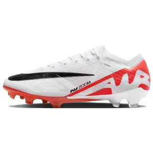 Nike Mercurial Vapor 15 Elite Round Lace FG Cleats Unisex Football Shoes White Red