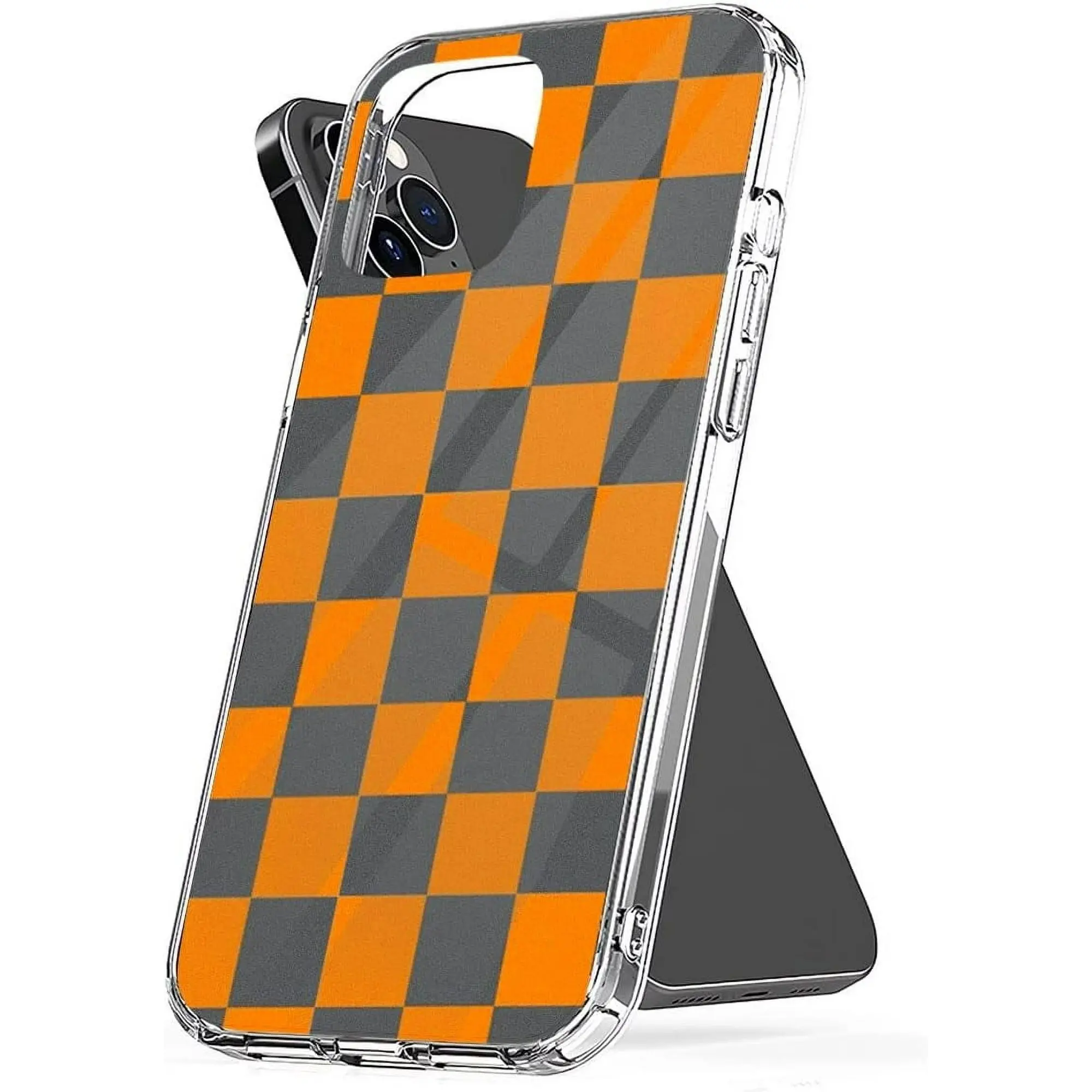 Phone Case Tennessee Shockproof Orange Cover and Accessories Smokey TPU Grey Checker Pattern Compatible with iPhone SE 7 8 X XR 11 12 13 14 15 16 Plus Mini Pro Max Samsung Galaxy Note S9 S10 S20 S21 Ultra Plus Protection Cellphone