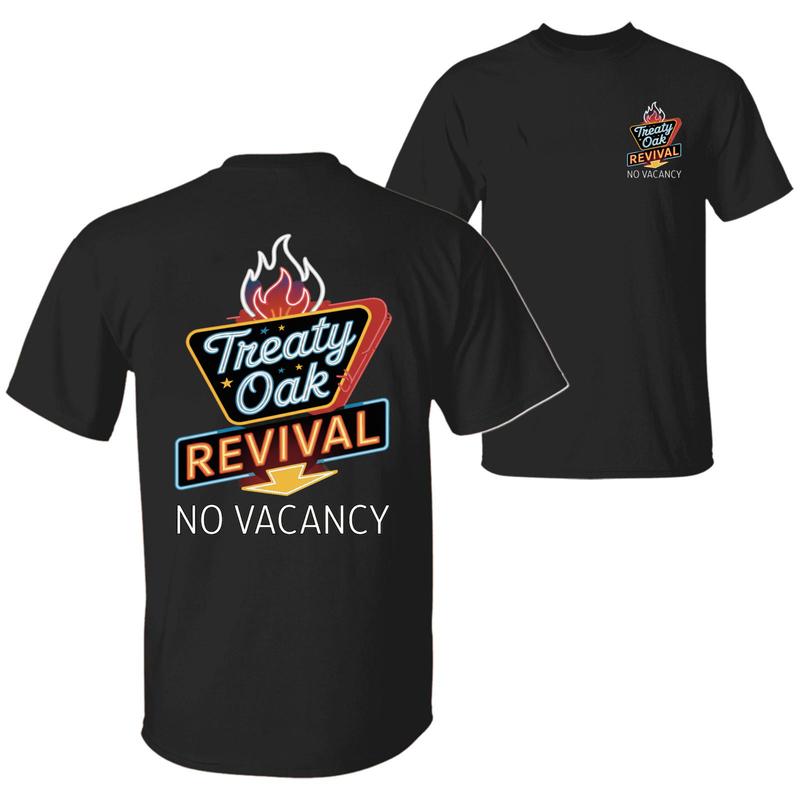 Treaty Oak Revival No Vacancy 100% Cotton T-Shirt, Trendy Unisex Graphic Tee, Xmas Funny Christmas Gift for Men for Women, Cool Band Merch, Retro Design Tee