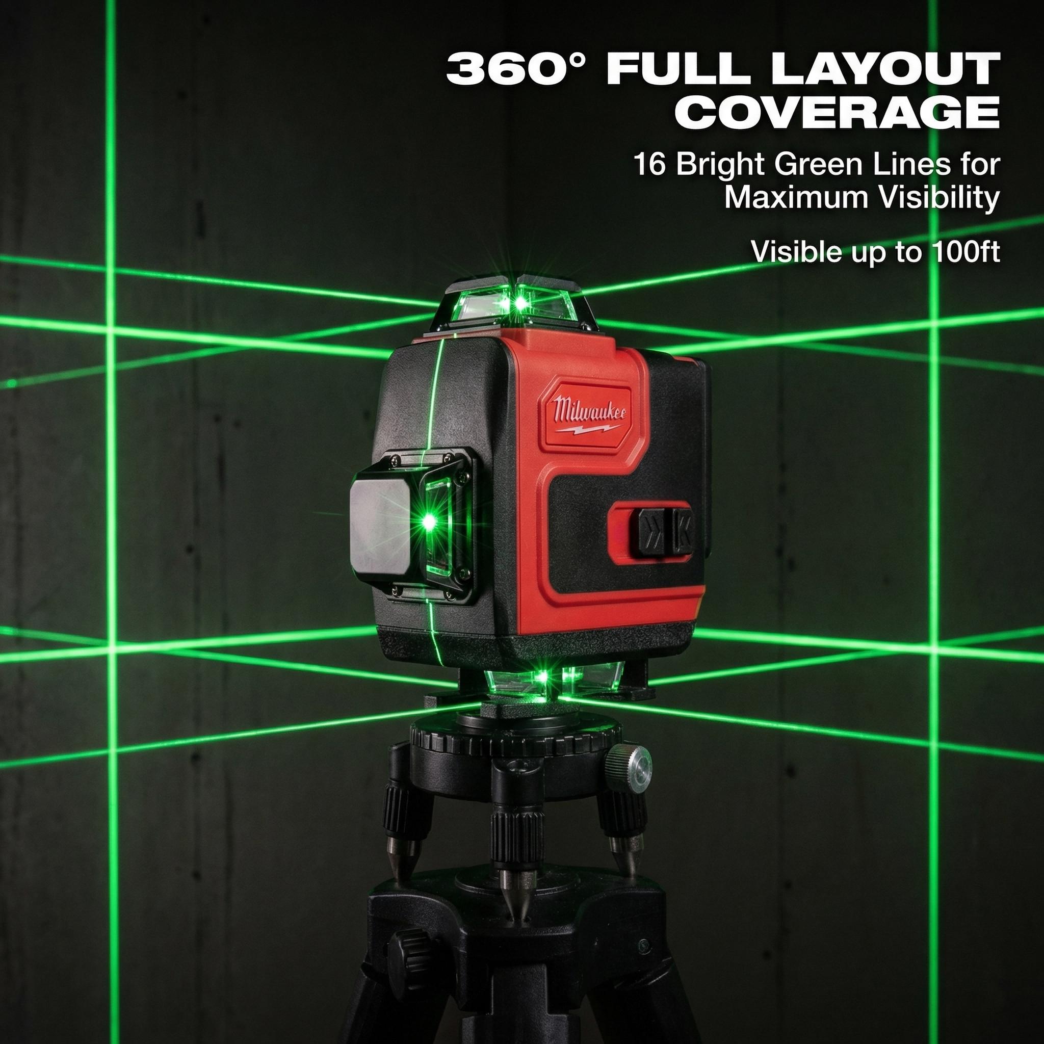 Milwaukee 16 Line Laser Level Vertical Horizontal Cross Line  for Jobsite Use tool kit set Multi-Function Electrician diy great gift workshop