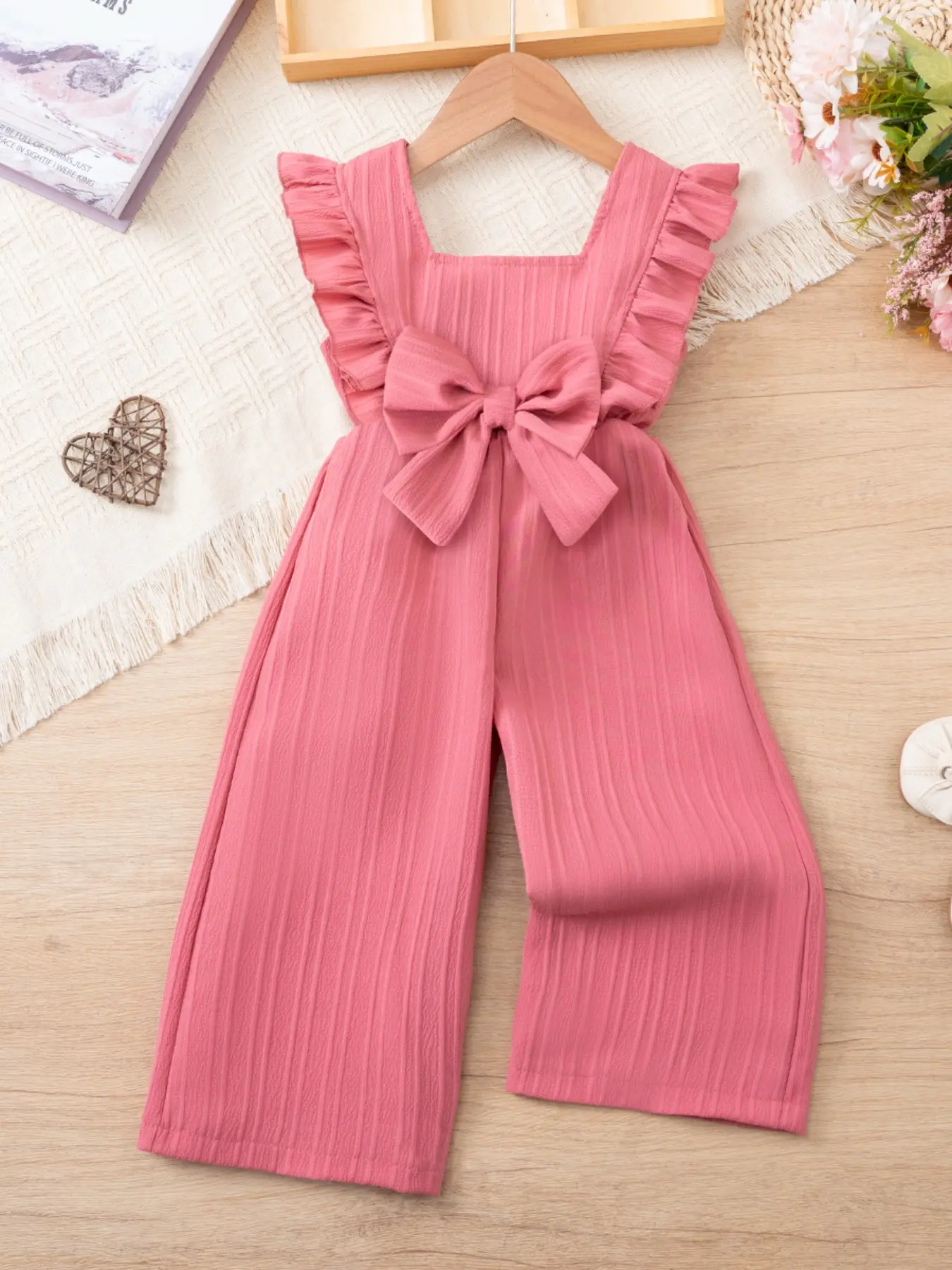 Girls' Summer Bow Wide-Leg Overalls, Toddler Jumpsuit, Casual Playwear for Toddlers 1-6 Years Girls' Summer Bow Wide-Leg Overalls, Toddler Jumpsuit, Casual Playwear for Toddlers 1-6 Years