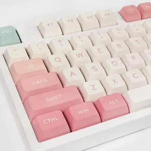 PBT keycaps XDA Cute Pink keycaps Dye Sublimation Universal Mechanical Keyboard keycaps Compatible with Cherry MX switches,Gateron,Kailh TTC JWK Kawaii pbt keycap Set Keyboard keycaps