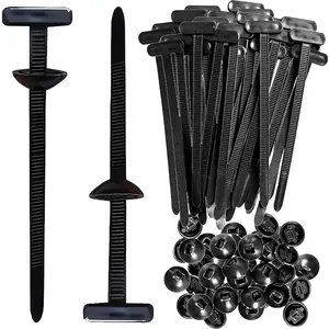 Nylon Universal  Tie Buckle - 50 count Heavy Duty Self-Locking UV-Resistant Zip Ties with Push Mount Clips, Automotive Plastic  Rivet Fasteners for  Engine Guard Fender Trunk Daily Repair
