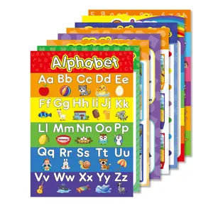 2026 New Educational Poster (8 Sheets) for Preschoolers: Silent English Alphabet and Number Recognition Early Education Wall Chart /  ReusablePosters for Kindergarten Nursery Home-School, Kids Learning Chart Materials, Classroom Supplies