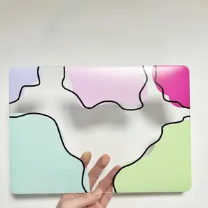 Transparent Laptop Case Compatible with Macbook, Morandi Style, Abstract Color Blocks, Artist Style, Stylish Protective Cover