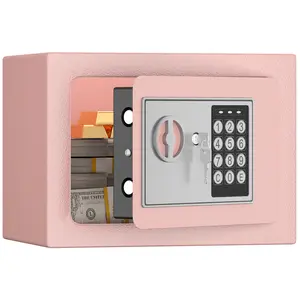 0.23 cu m Electronic Keypad Security Safe Box with Coin Slot, Digital Steel Lock Safe for Cash Jewelry, Wall Mountable Money Safe for Home Office Dorm, Small Drop Safe with Bolt-Down Design, Secure Storage for Valuables