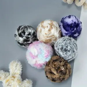 Luxurious Soft 50g Faux Fur Yarn Ball - Rainbow Blend for DIY Knitting & Crochet Projects, Mixed Colors