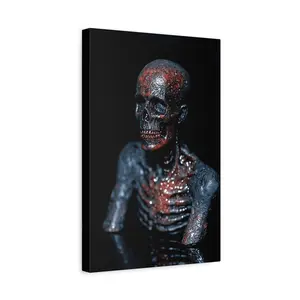 Stretched Canvas Art Print, Gothic Skeleton Wall Decor, Macabre Home Aesthetic, Halloween Wall Art, Dark Artwork for Spooky Vibes