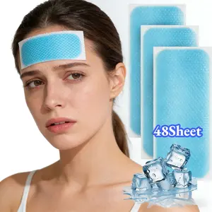 48 Sheets Cooling Patches for Fever Discomfort & Pain Relief, Cooling Relief Fever Reducer, Soothe Headache Pain, 2 Count Per Pack (24Packs)