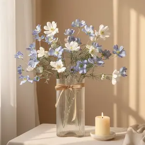Eco-Friendly Persian Daisy Artificial Flowers Fake Chrysanthemum Bouquet Recyclable Wedding Decor Sustainable Home Arrangements Country Style Florals White Silk Ornaments