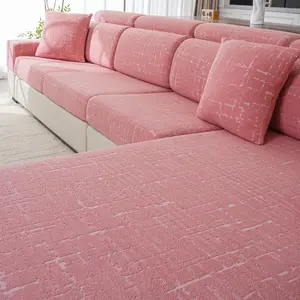 Fleece Sofa Slipcover, Anti-Dirty Durable Non-Slip Seat Cushion Cover, Full Coverage Pet Friendly Elastic Sofa Protector