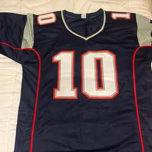 JSA Authenticated Autograph Jersey 2018 Super Bowl Champion Josh Gordon 2018 New England Patriots Navy Blue with Red Trim Number 10