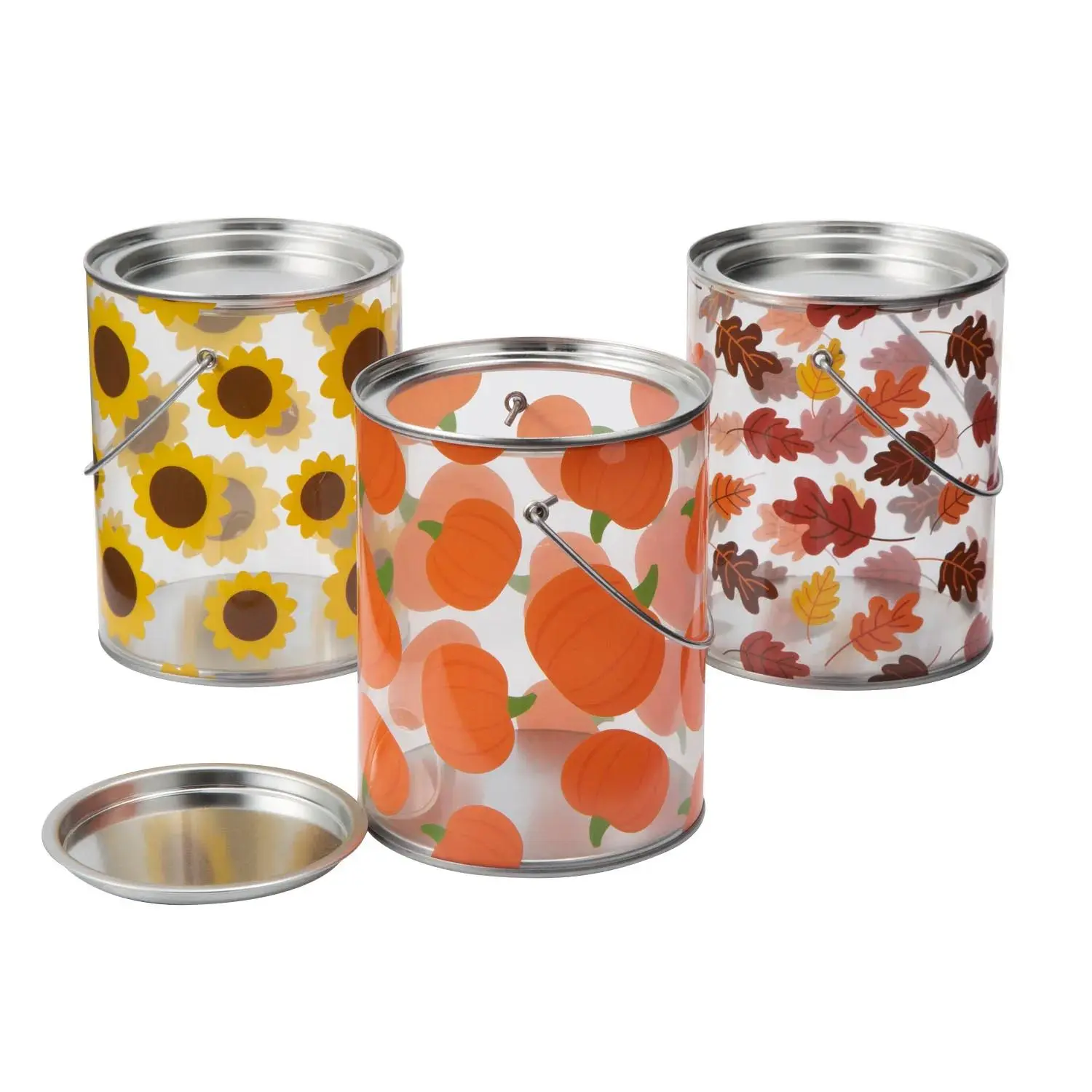 Fall Paint Bucket Favor Containers - 6 Pc., Wedding Halloween Party Supplies for Pumpkins, Sunflowers Themed Decor