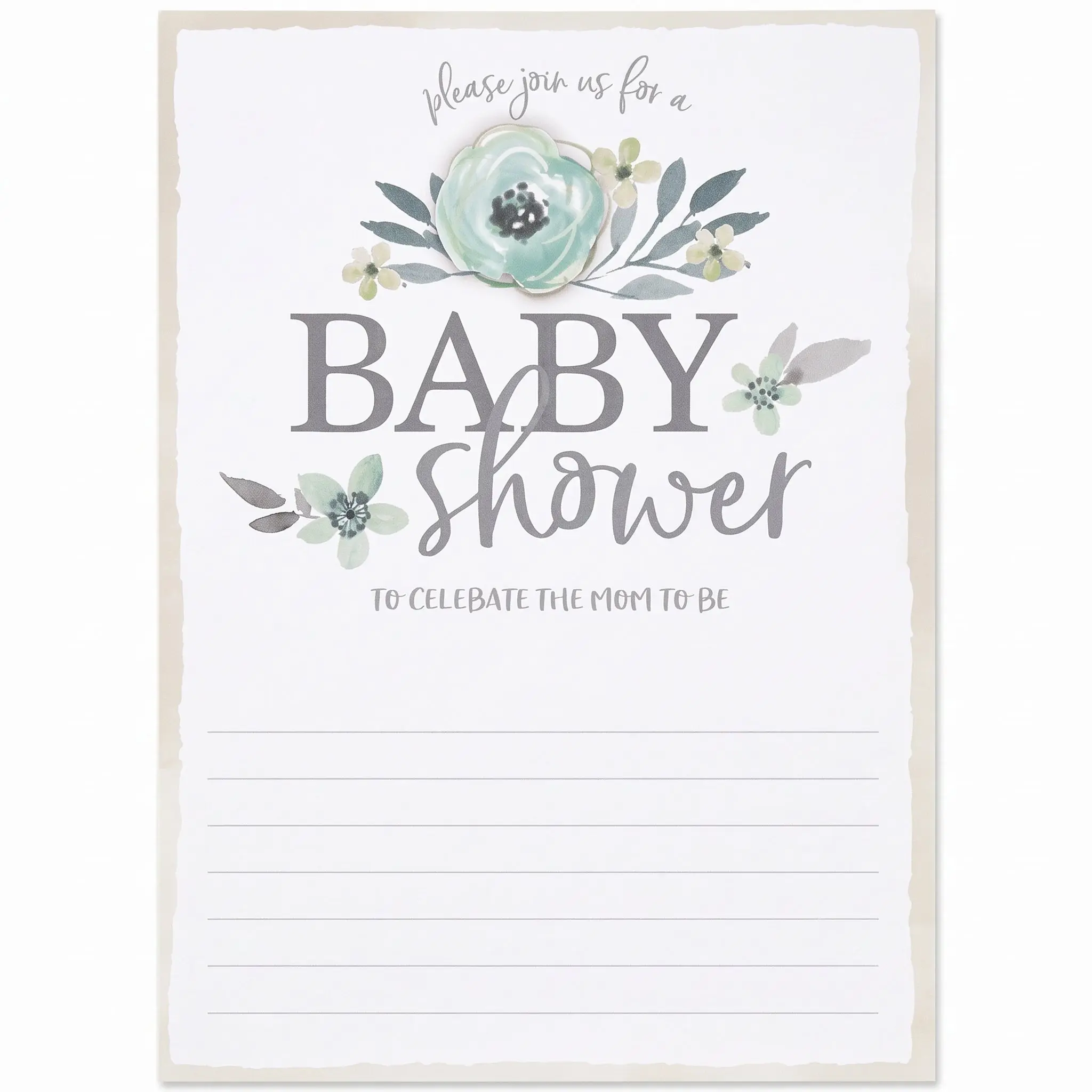 Elegant Floral Baby Shower Invitation