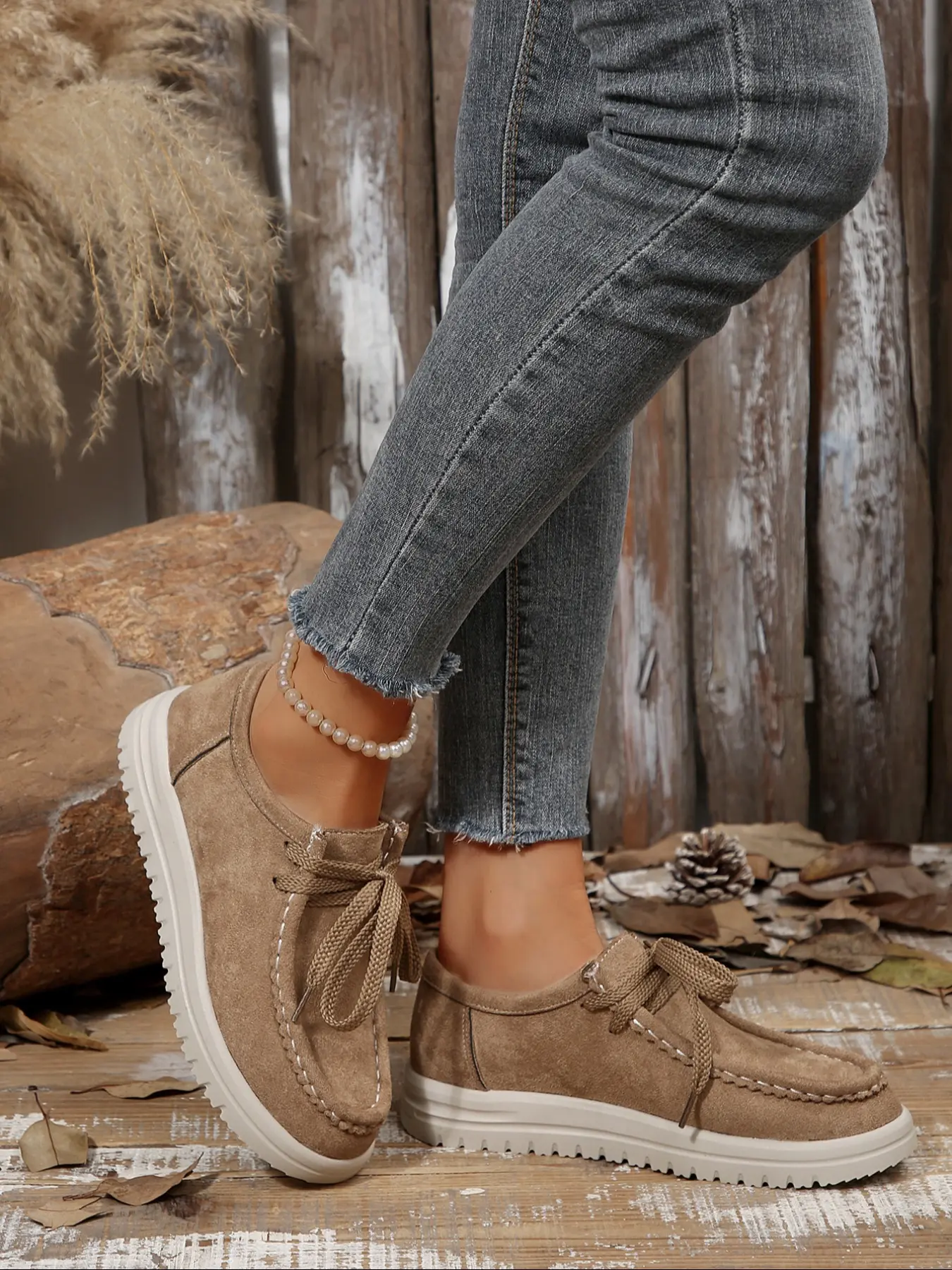 Women's Casual Comfortable Flat Shoes, Spring & Fall Outdoor Slip-On Round Toe Design, Perfect for Daily Commuting & Vacation Wear, Casual Flats, Round Toe Loafers, Minimalist Casual Shoes