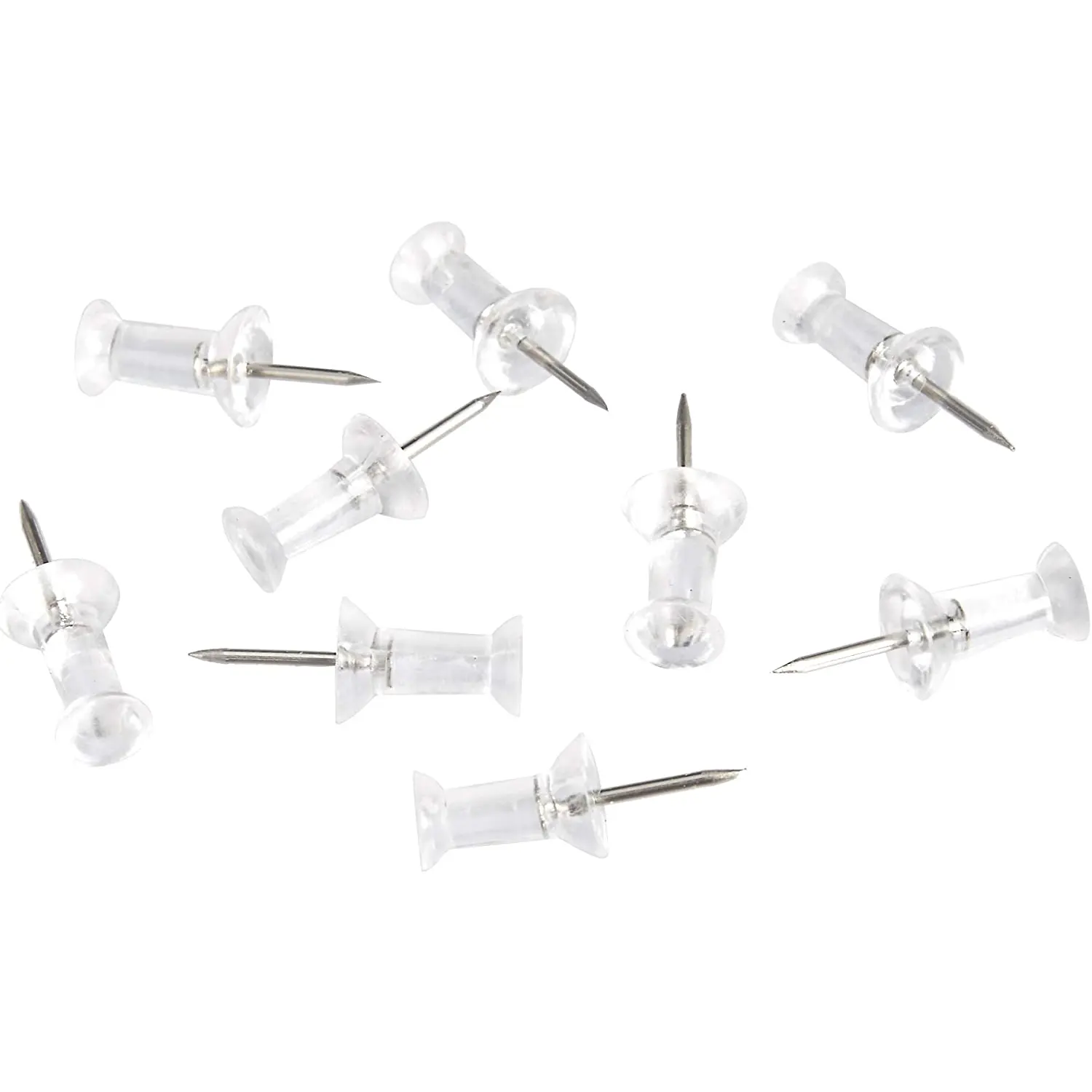 Basics Push Pins Tacks, Clear Plastic Head, Steel Point, -Pack DH06111902