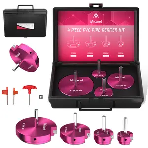 4 Pcs PVC Pipe Reamer Kit，PVC Fitting Saver, PVC Reamer, Aluminum PVC Socket Saver for SCH40 PVC CPVC ABS Pipe Fitting Pipe Expander Heads Flexible Pipe