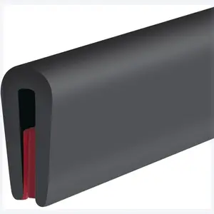 Rubber Edge Trim, Self-Adhesive Rubber Edge Trim, Edge Protector for Sheet Metal, EPDM Material, Fit 1/16"(1.6mm), Length 10Ft, Black Color, U Channel Edge Trim